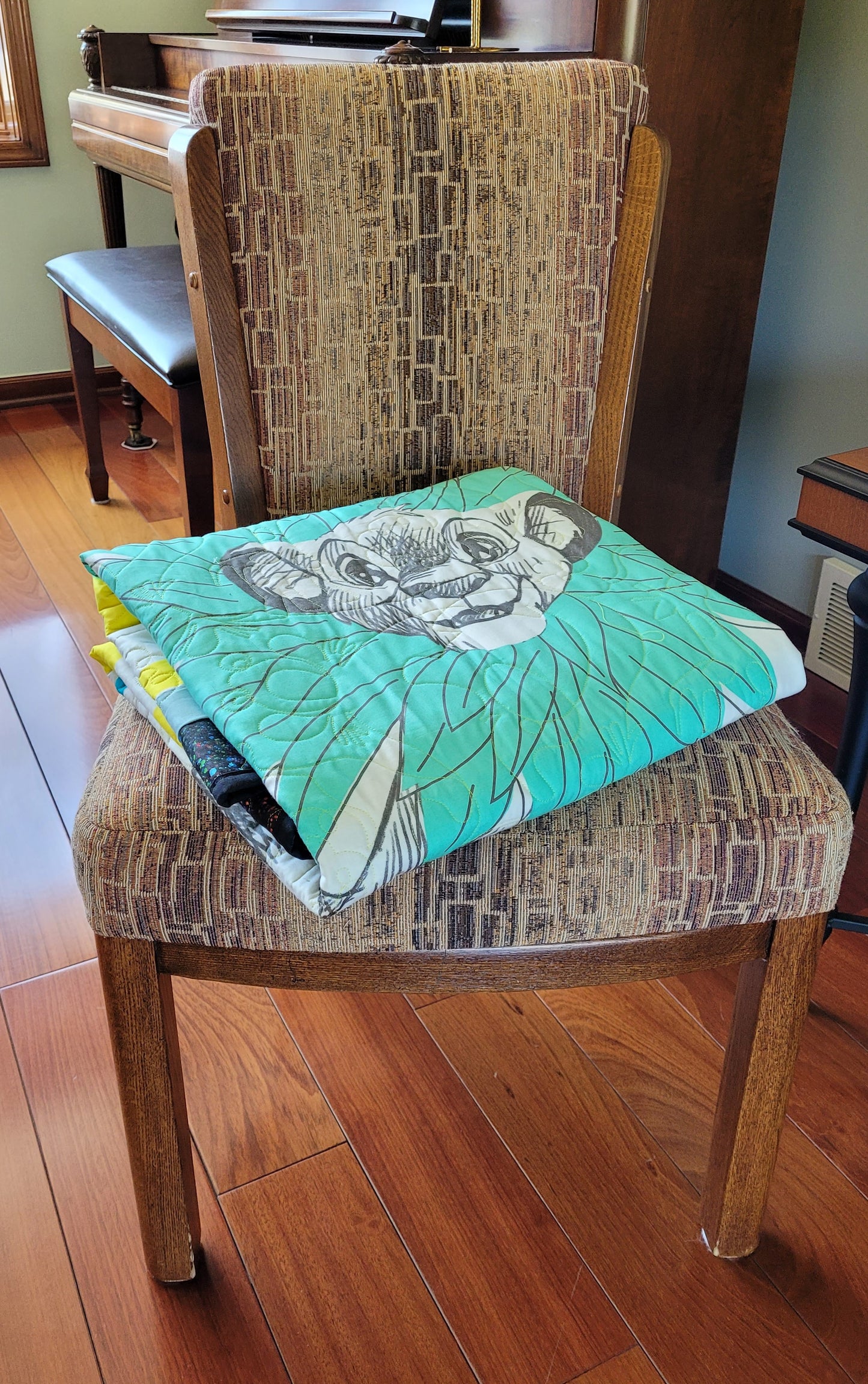Simba Toddler Quilt or Playmat - The Lion King "Hello There" Jungle Animals Greens and Yellows approx 43 x 51 inches