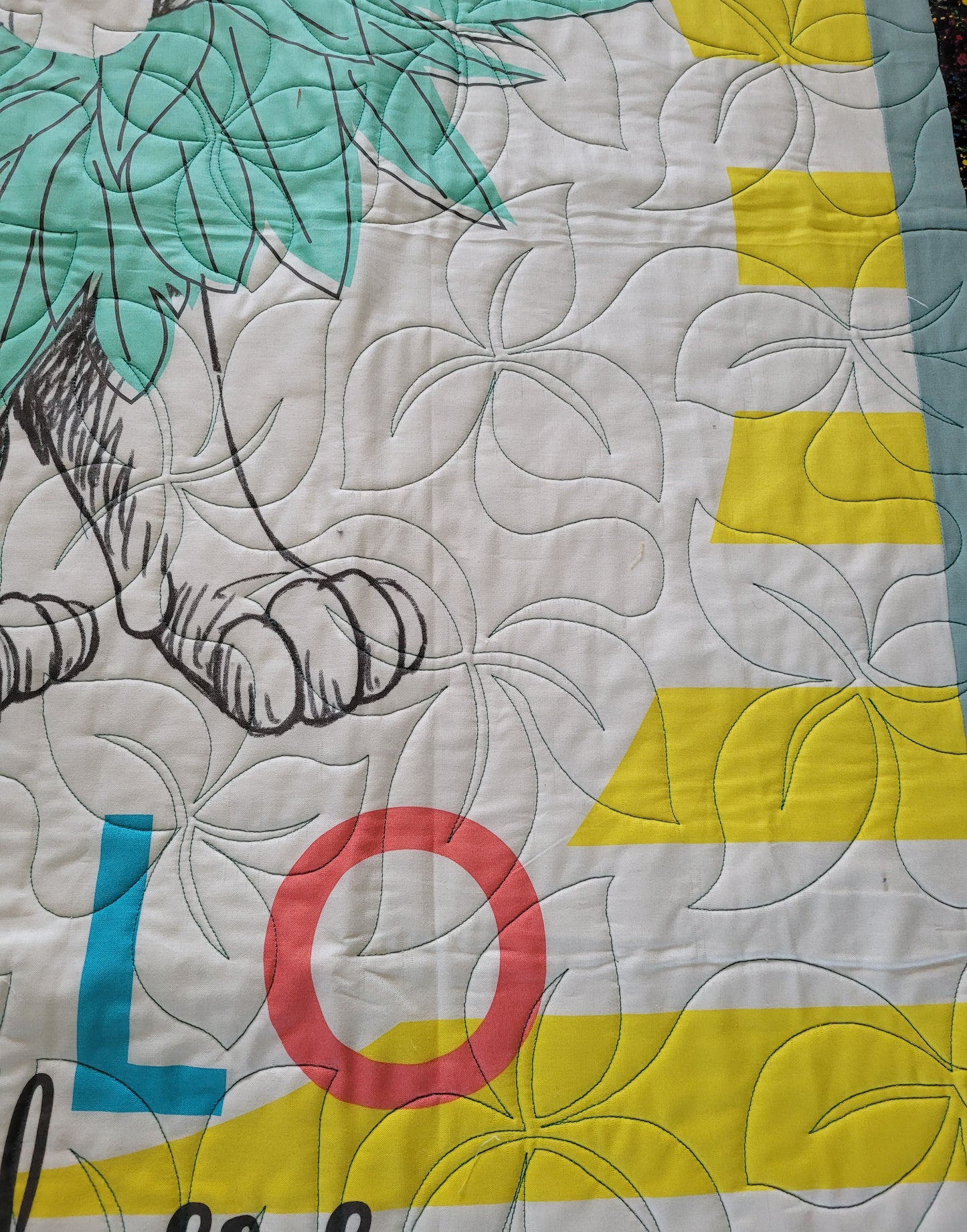 Simba Toddler Quilt or Playmat - The Lion King "Hello There" Jungle Animals Greens and Yellows approx 43 x 51 inches