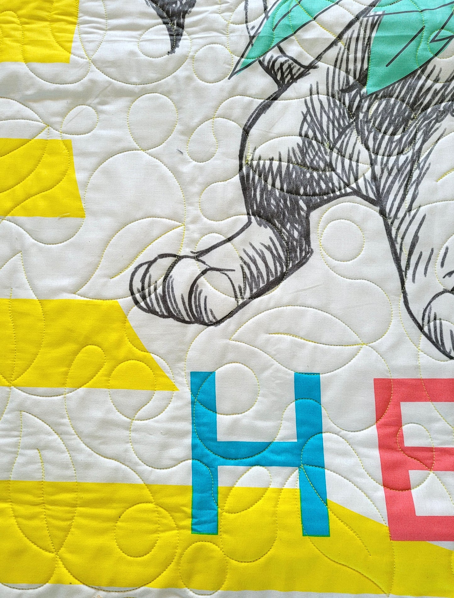 Simba Toddler Quilt or Playmat - The Lion King "Hello There" Jungle Animals Greens and Yellows approx 43 x 51 inches