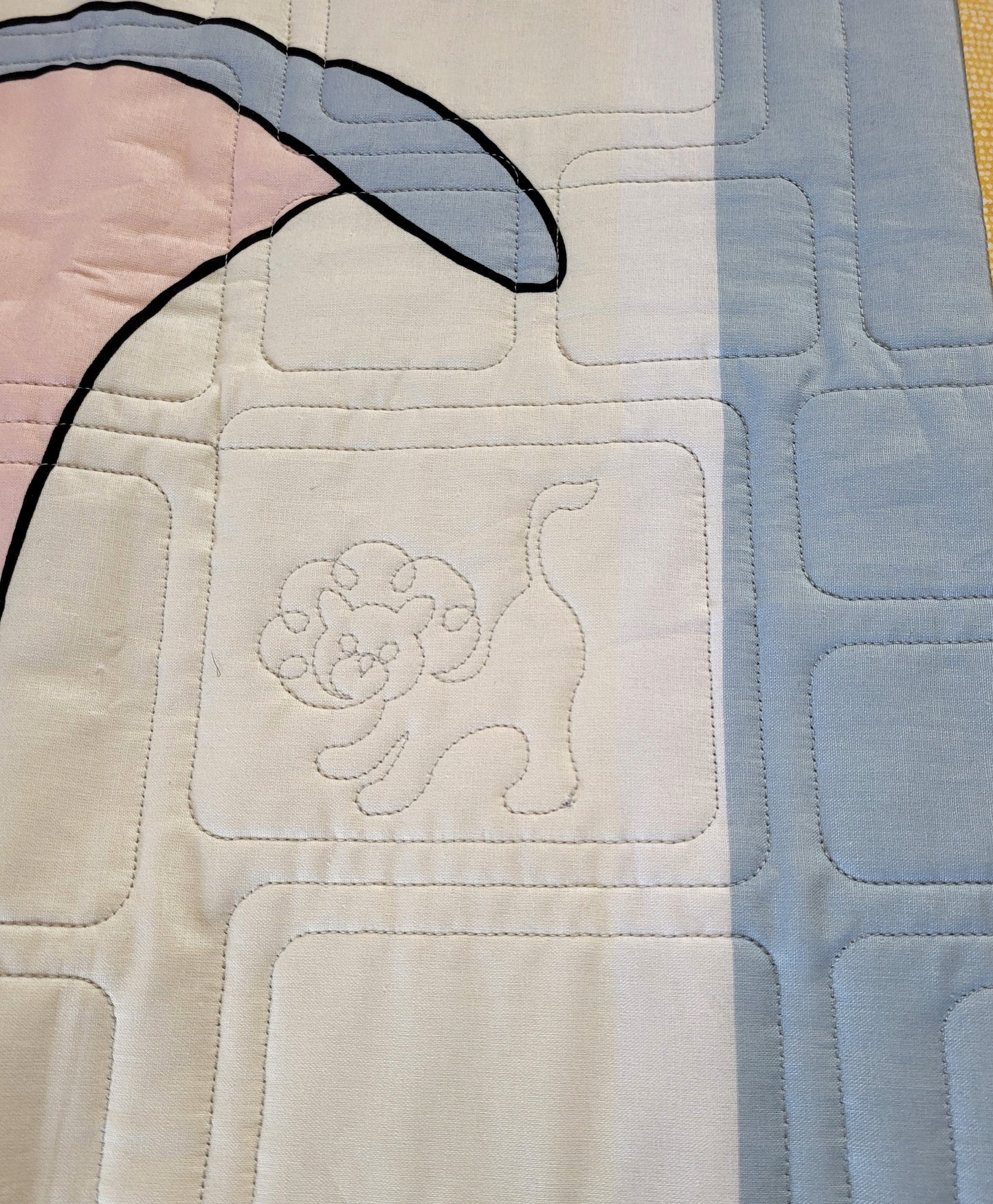 Dumbo Circus Toddler Quilt or Playmat - Yellows and Blues approx 41 x 48 inches -- baby shower or birthday gift