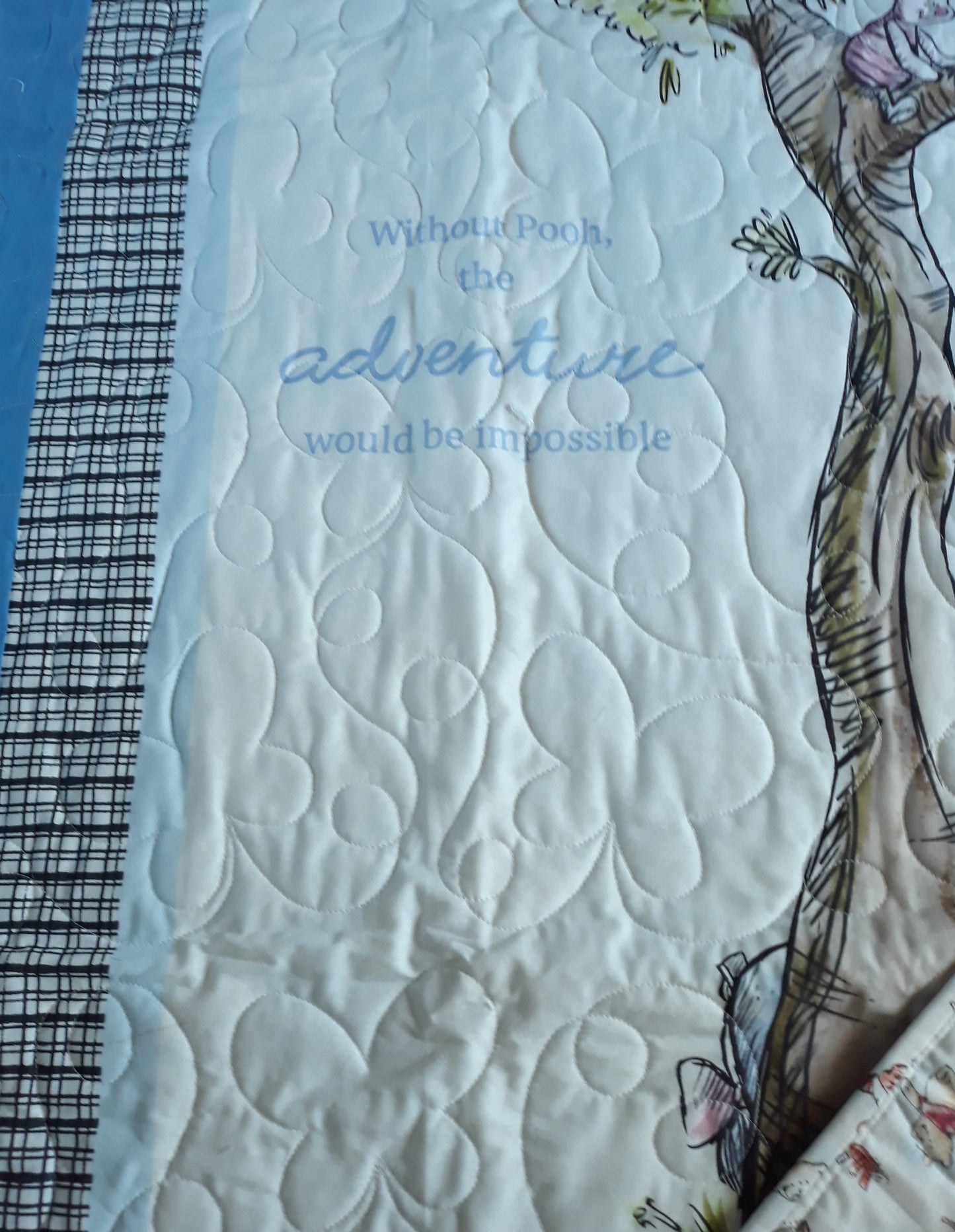 WINNIE the POOH BEAR Panel Quilt Blanket Playmat for baby or toddler - Tigger Piglet Eeyore - Large size 39 x 47 inches