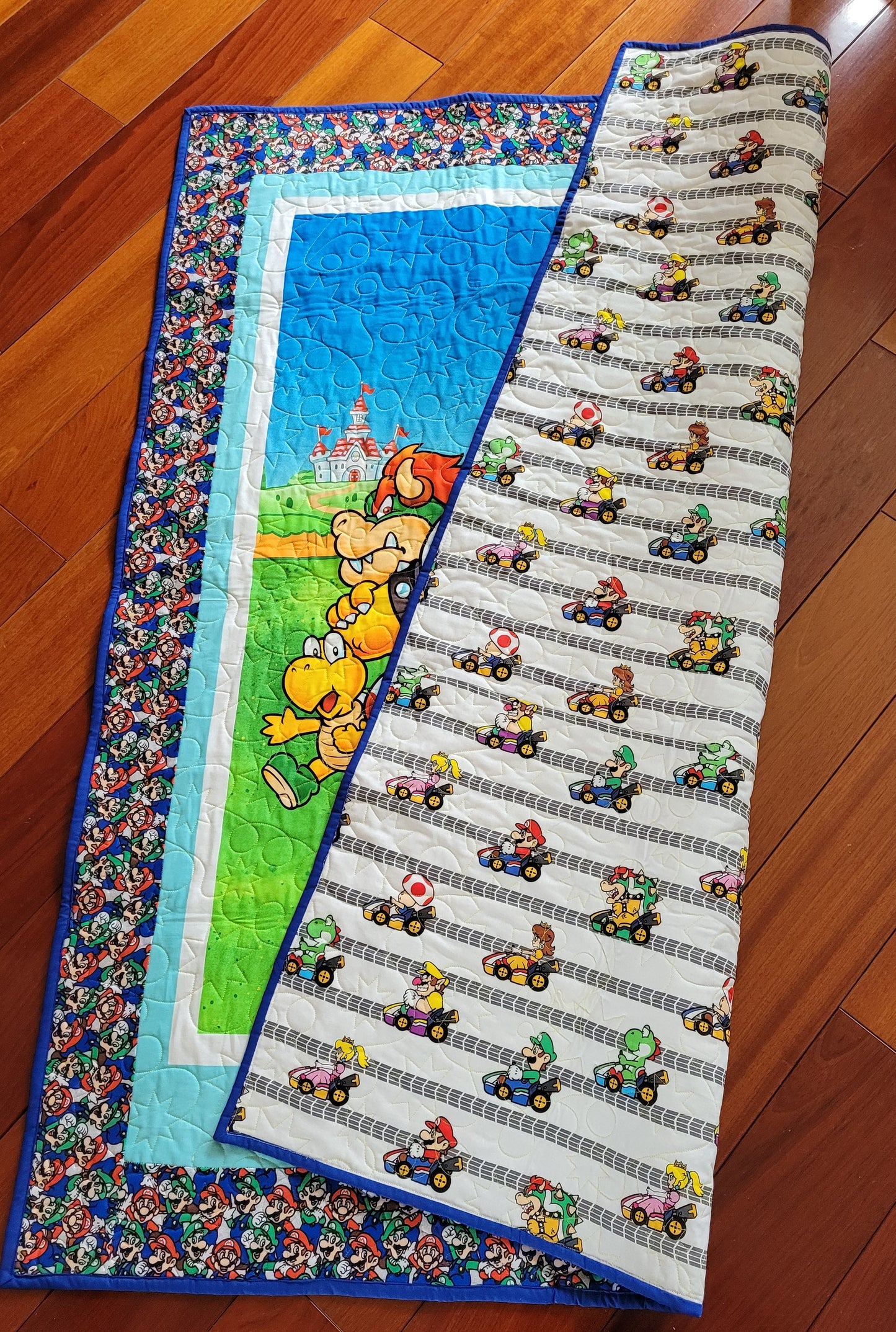 Nintendo Mario Luigi Peach Donkey Kong Yoshi Bowser Baby Toddler Quilt, Blanket or Playmat - approx 42 x 50 inches