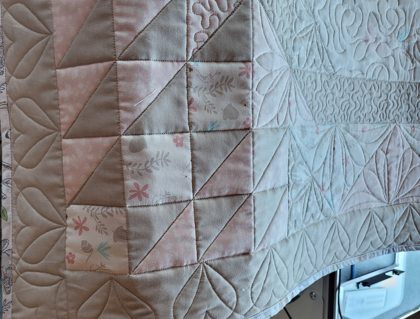 BAMBI Quilt Blanket for baby for toddler - Disney - approx 36 x 44 inches - Shower Gift - Pastels Pinks & Beiges