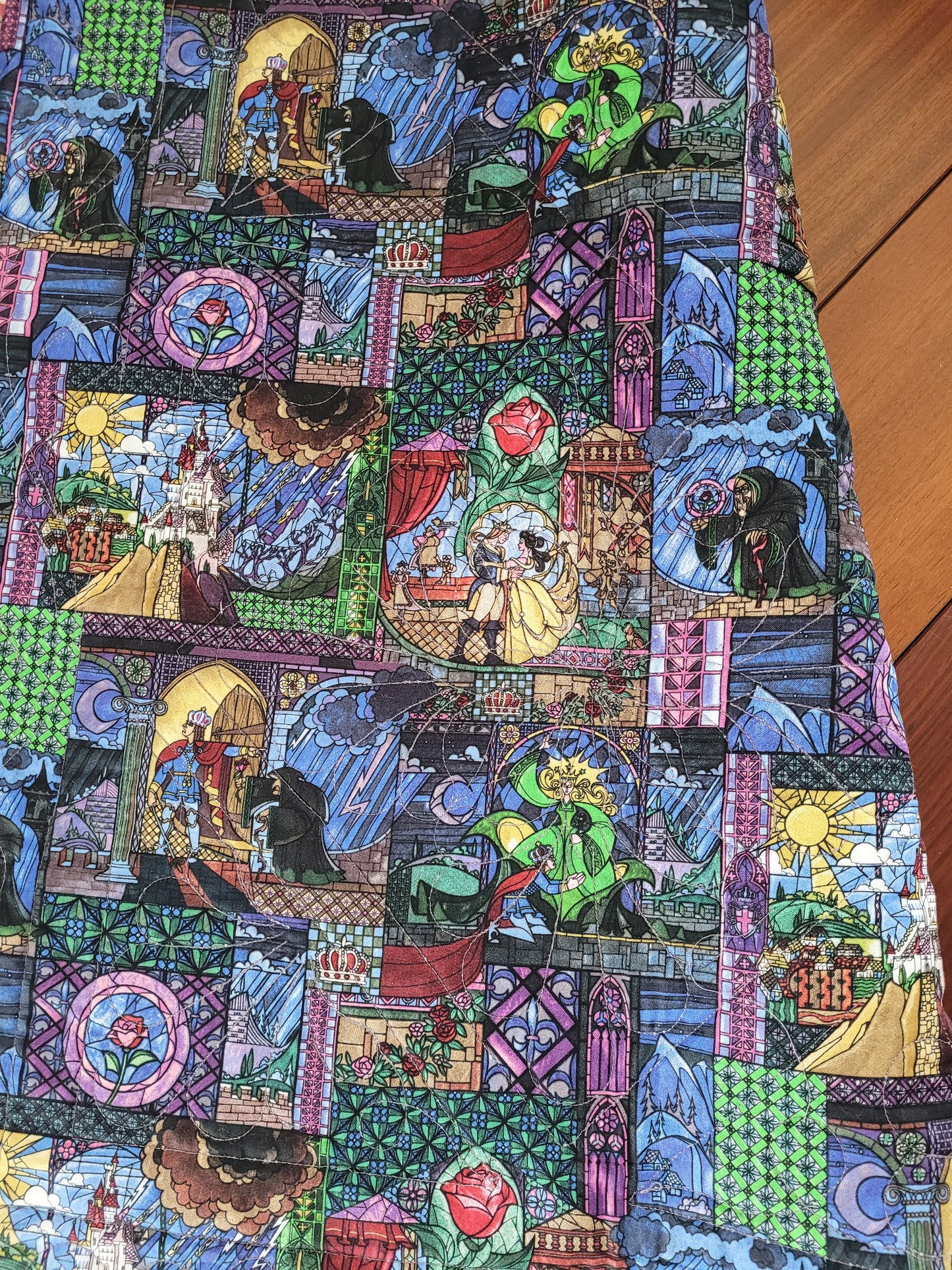 Sold Princess Quilt blanket wall handing - Ariel Mulan Anna Elsa Jasmine Snow White Belle Cinderella Rapunzel Purple Large size 54 x 70 inches