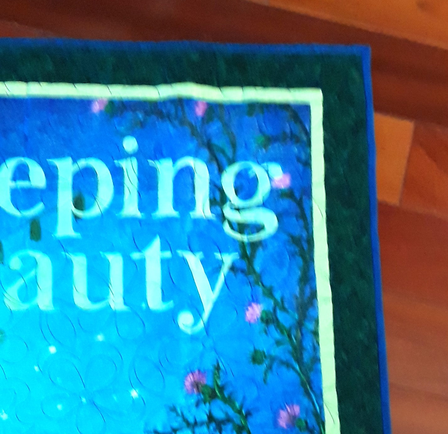 Retro Golden Book Sleeping Beauty Quilt, Wall Hanging, Playmat Baby / Toddler Size 41 x 49 inches blues w Floral Quilt Pattern